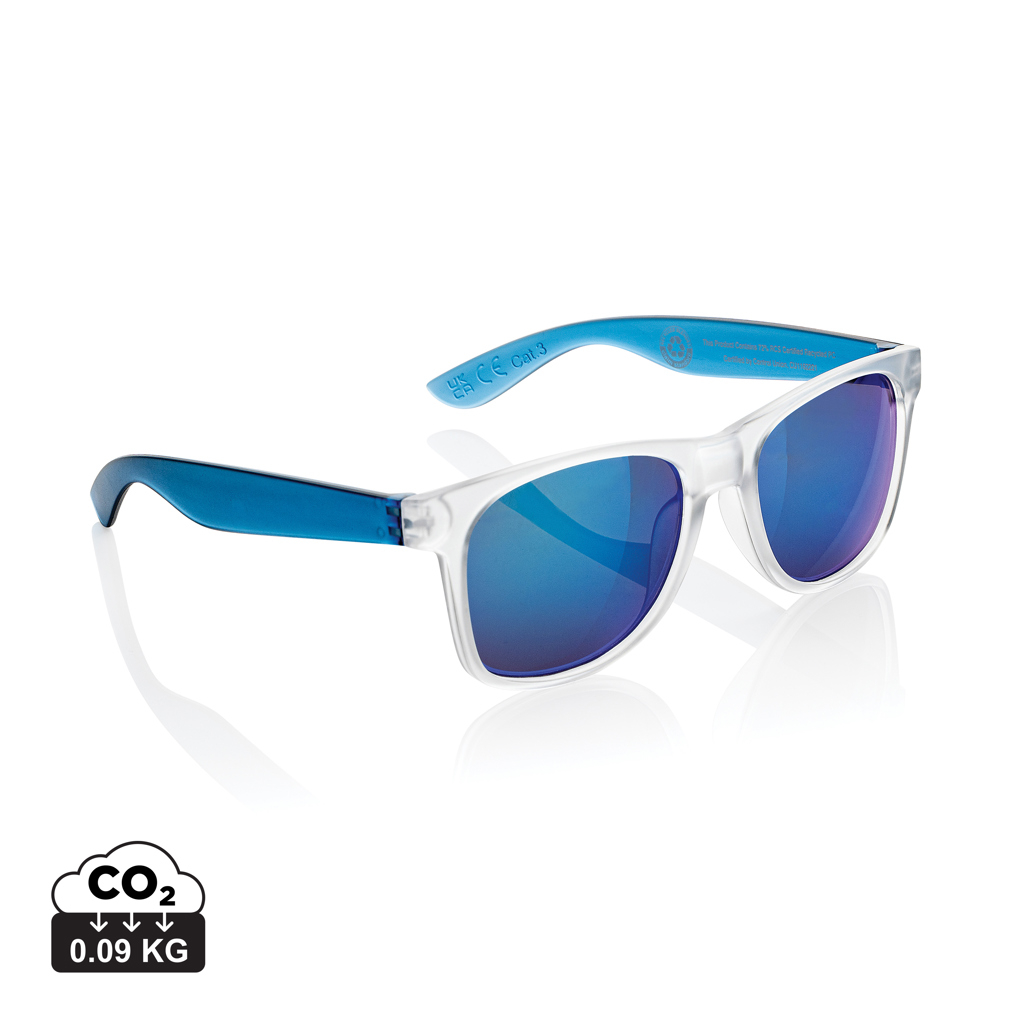Lunettes de soleil promotionnelles rPC Gleam Bleu et Blanc